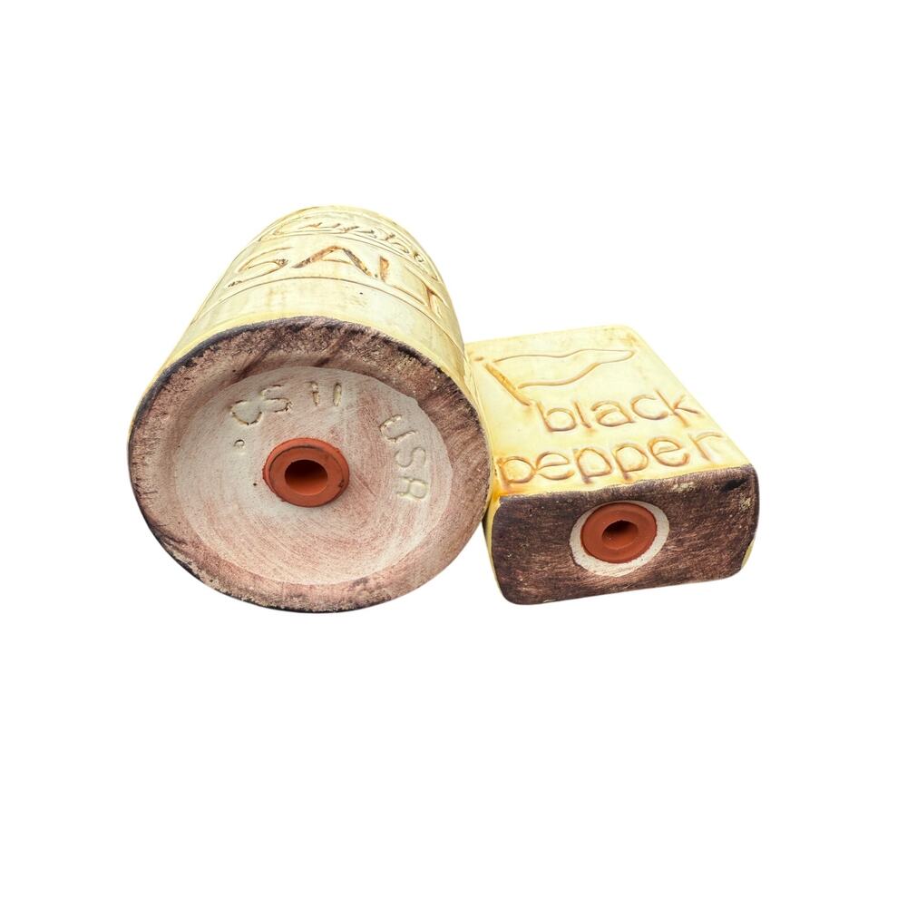 🧂 McCoy Pottery USA Salt & Pepper Shakers Rustic Mid Century Kitchen - Picture 4 of 5